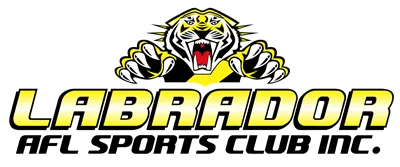 Labrador AFL Sports Club Inc. logo — a yellow and black tiger above the club name in yellow capitals.
